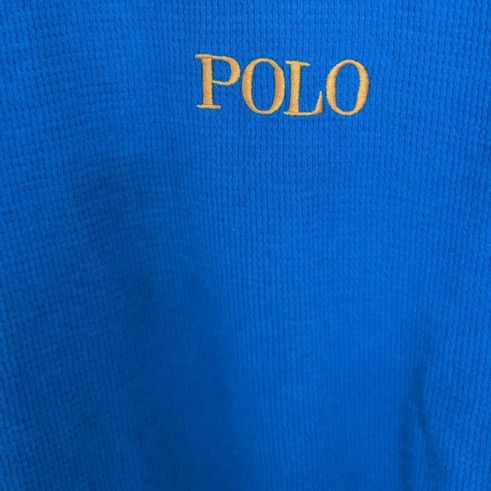 Polo Ralph Lauren Thermal Shirt Men's XL Colorblock Blue Orange Embroidered